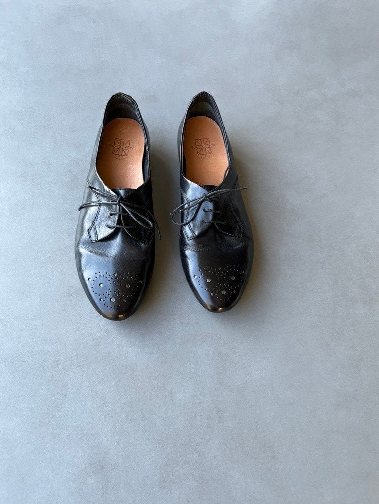 Zwarte leren Pantanetti veter schoenen, maat 40, Kleding | Dames, Schoenen, Verzenden, Zwart, Overige typen, Zo goed als nieuw