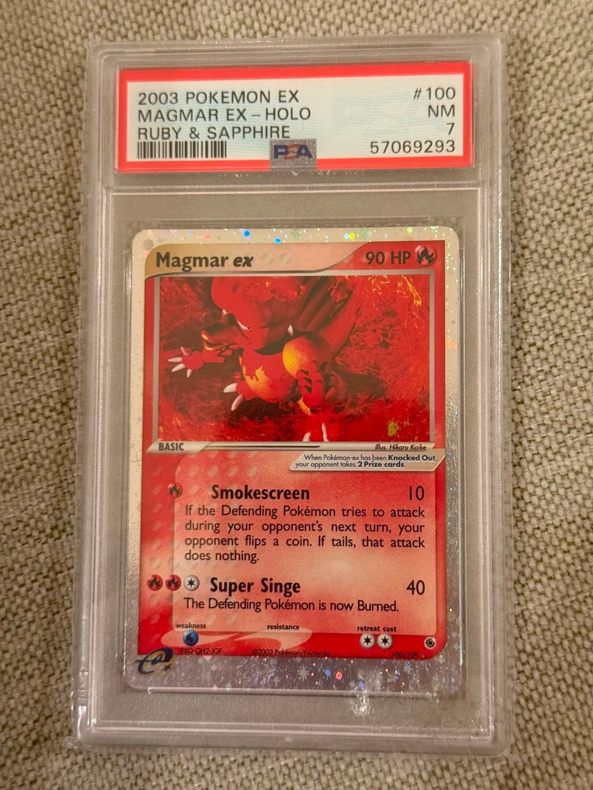 Pokémon Magmar ex Holo 100/109 (2003) – EX Ruby & Sapphire, Ophalen of Verzenden