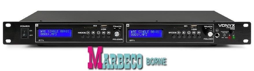 Mediaspeler, Twin mediaplayer, USB, SD, Bluetooth, 19 inch, Vonyx, Nieuw, Zonder harde schijf, USB 2