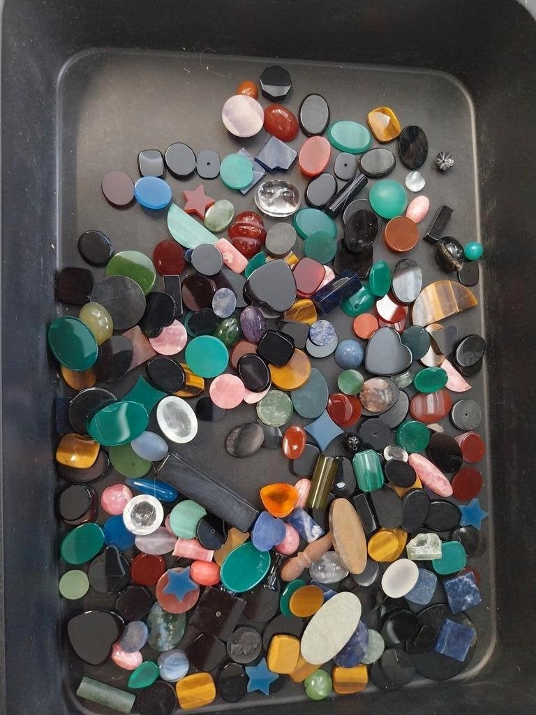 Mix partij edelstenen cabochons zegelstenen, Ophalen of Verzenden, Zo goed als nieuw