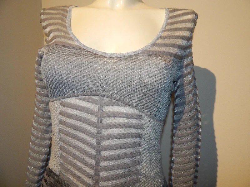Missoni eerstelijns jurk zilver kleurig lovertjes voile dele, Maat 38/40 (M), Verzenden, Zo goed als nieuw, Missoni