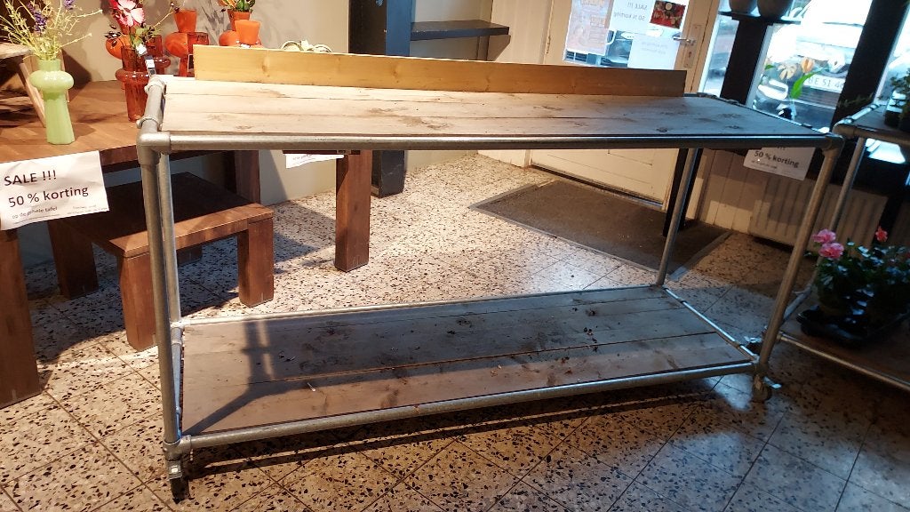buitentafel steiger, Ophalen, Zo goed als nieuw, Rechthoekig, Metaal