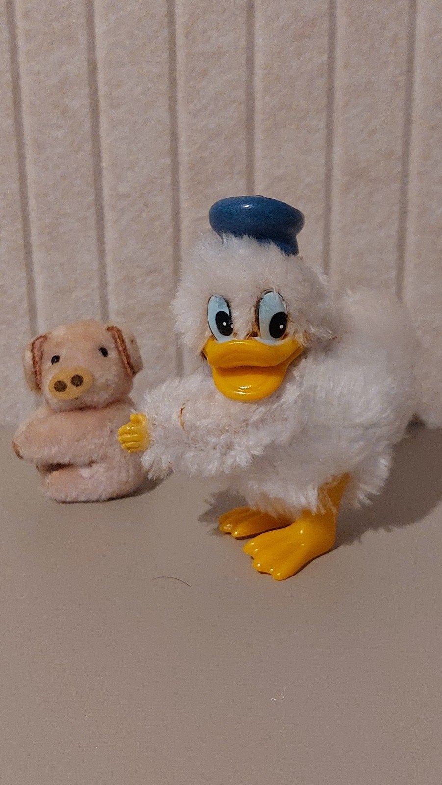 Vintage Donald Duck knijpbeestje en biggetje, Ophalen of Verzenden, Gebruikt