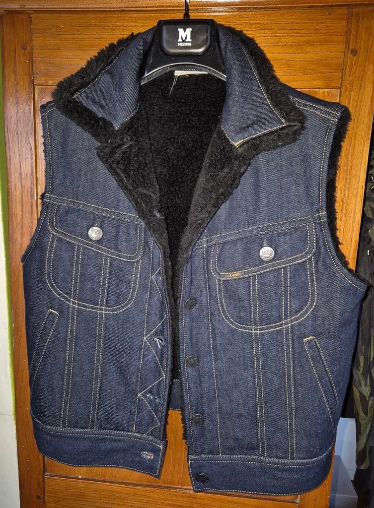 Gevoerde spijker gilet - Lee maat s, Kleding | Heren, Ophalen of Verzenden, Zo goed als nieuw, Lee