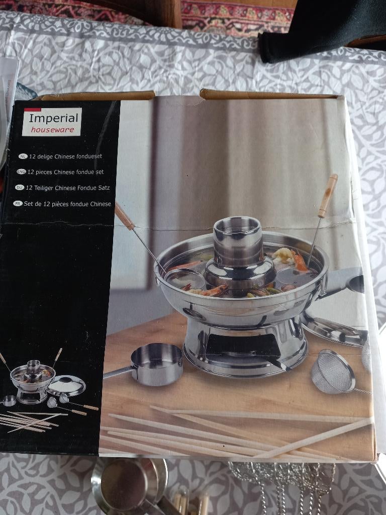 Chinees fonduestel, Ophalen, Zo goed als nieuw, Brander, Fondueset