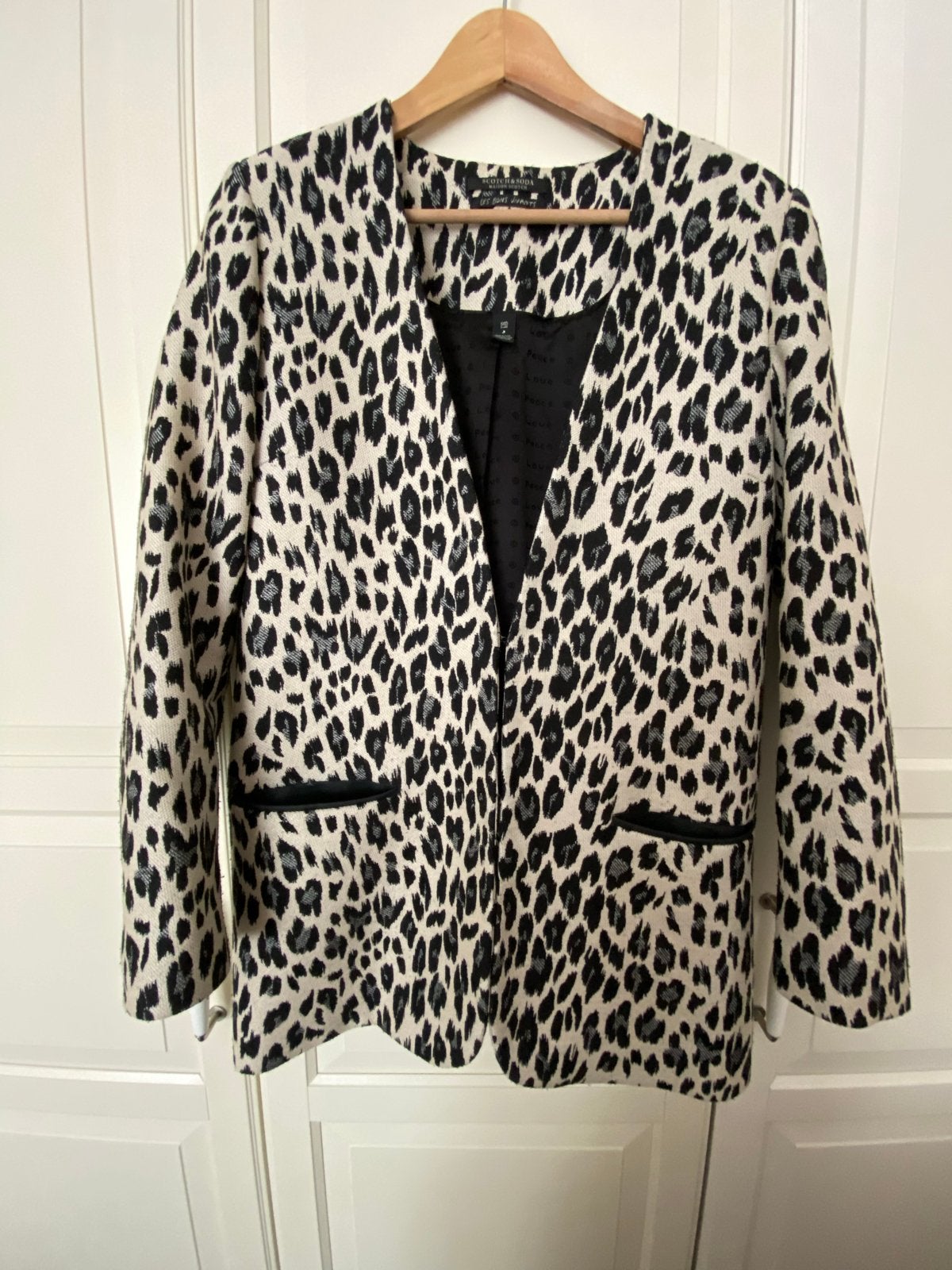 Scotch & Soda Panterprint Blazer Jas Maat L, Ophalen of Verzenden, Gedragen, Maat 42/44 (L), Meerkleurig