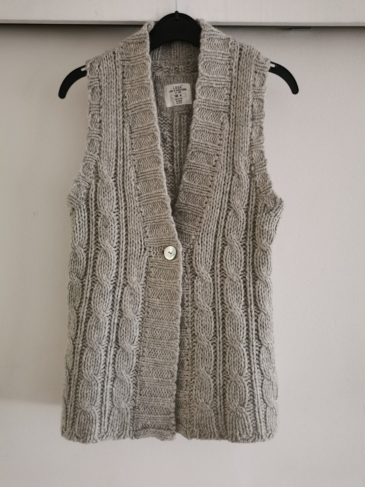 H&M kabelvest met lamswol en angora mt. M, Maat 38/40 (M), H&M, Verzenden, Nieuw
