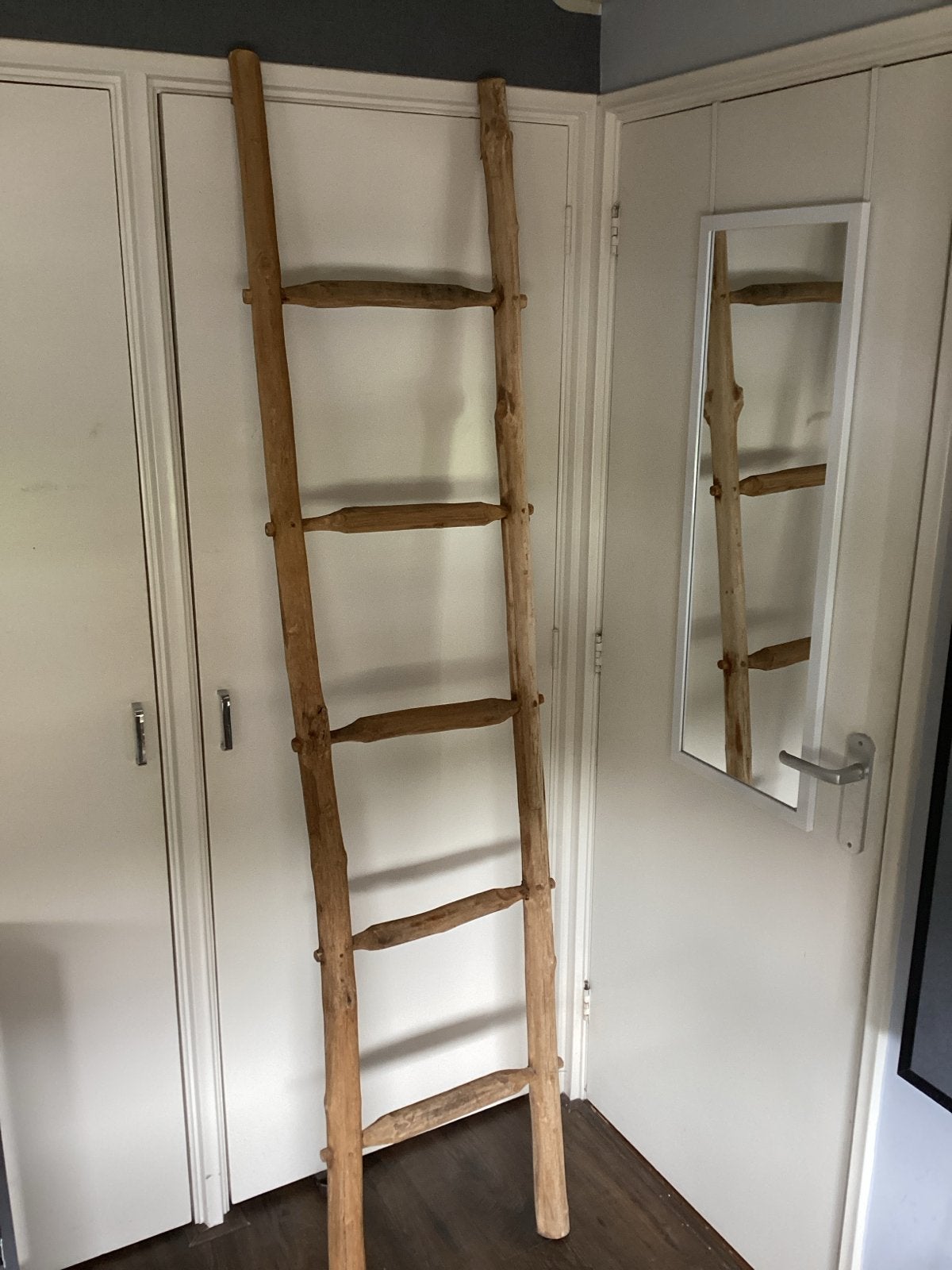 Decoratieve houten ladder - uniek en rustiek, Ophalen, Hout, Overige stijlen, Zo goed als nieuw