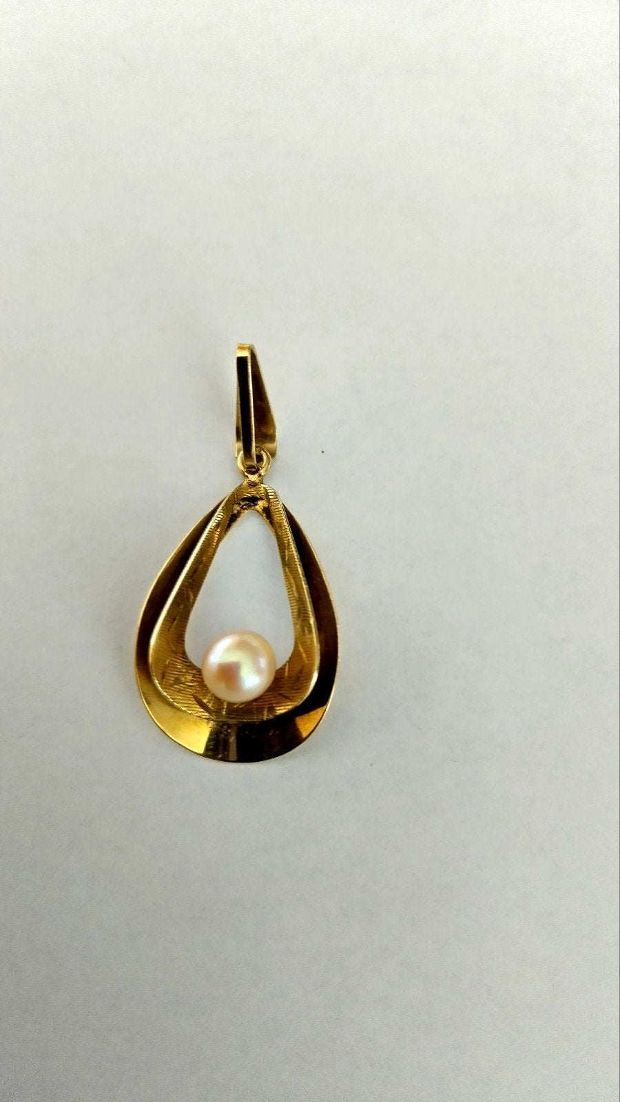 14 Karaat gouden hanger met echte parel, Ophalen of Verzenden, Nieuw, Goud, Goud