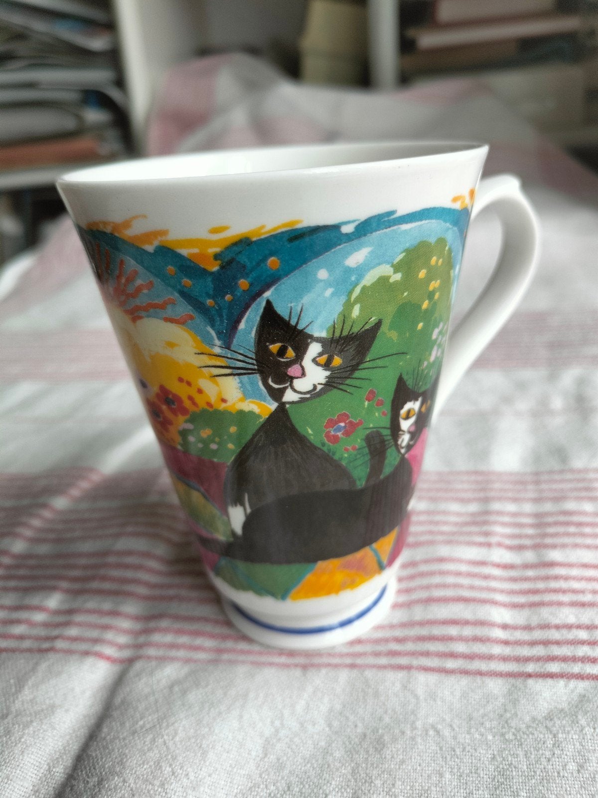 Vintage Brocante Curiosa poes kat Rosina Wachtmeister beker, Antiek en Kunst, Ophalen of Verzenden