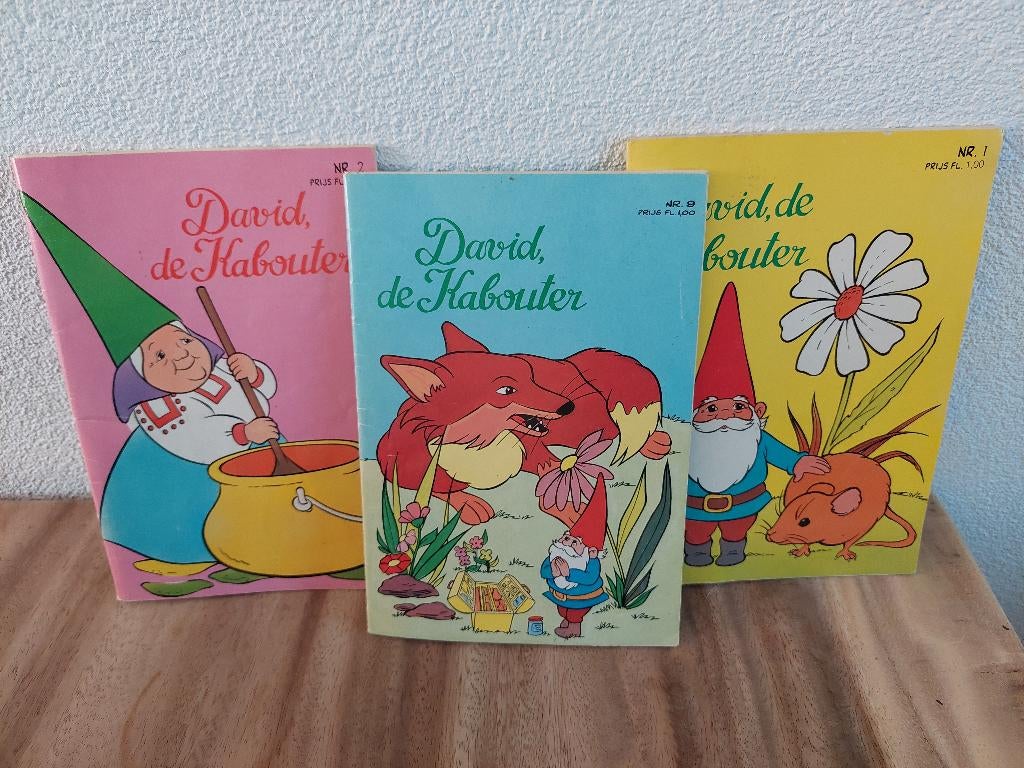 3x Vintage Stripboek David de Kabouter #1 / #2 / #9, Boeken, Meerdere stripboeken, Ophalen of Verzenden, Gelezen