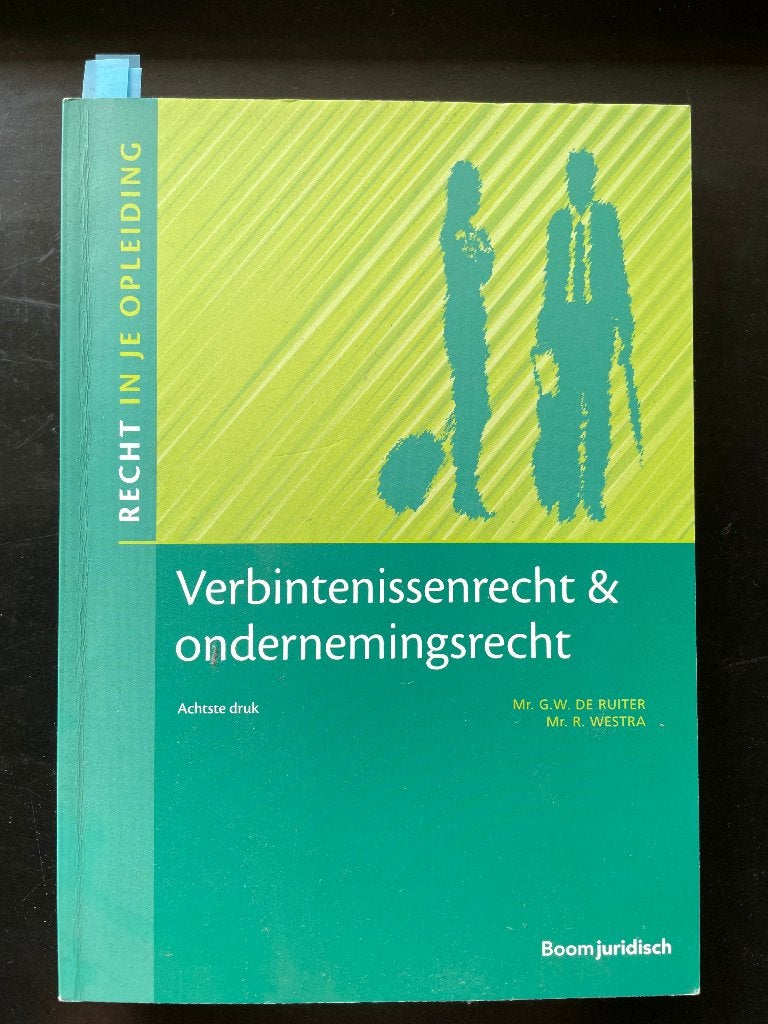 Recht in je opleiding –Verbintenissenrecht ondernemingsrecht, Boeken, De Ruiter en Westra, Verzenden, HBO, Zo goed als nieuw