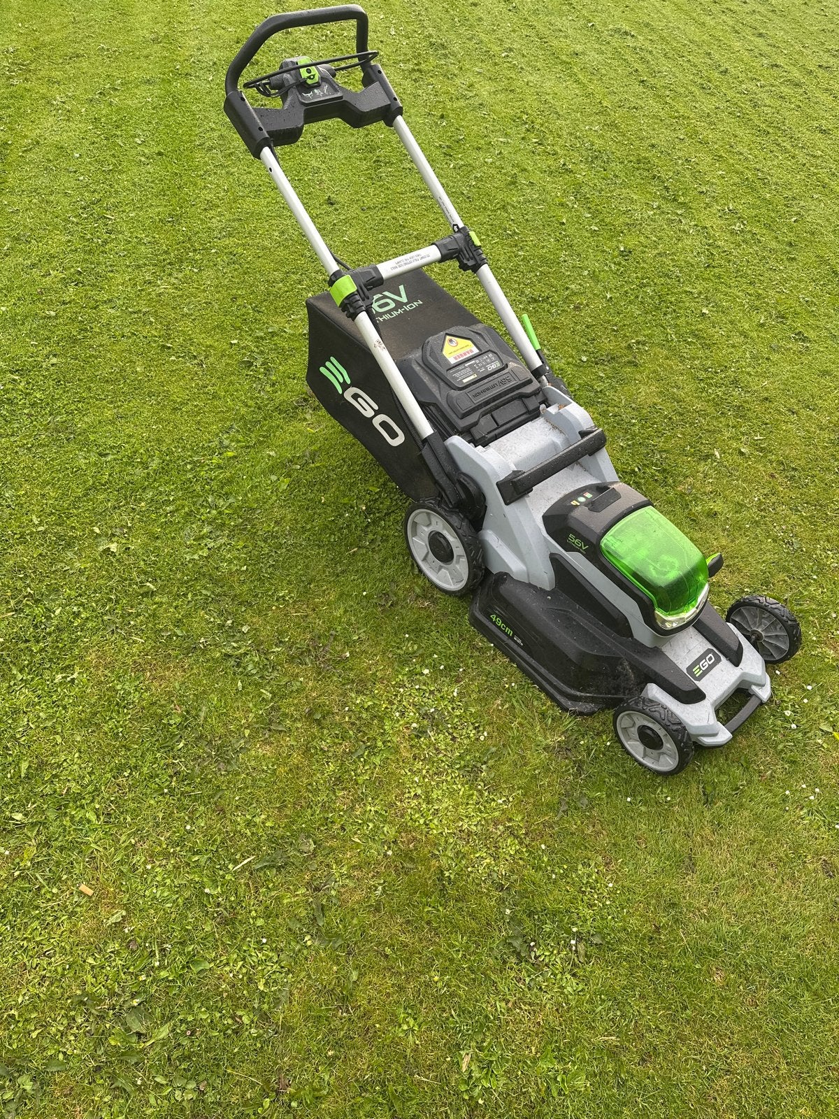 EGO Power+ Accu Grasmaaier 56V - 49cm Maaibreedte, Tuin en Terras, Grasmaaiers, Ophalen, Cirkelmaaier, Gebruikt, Accu-grasmaaier