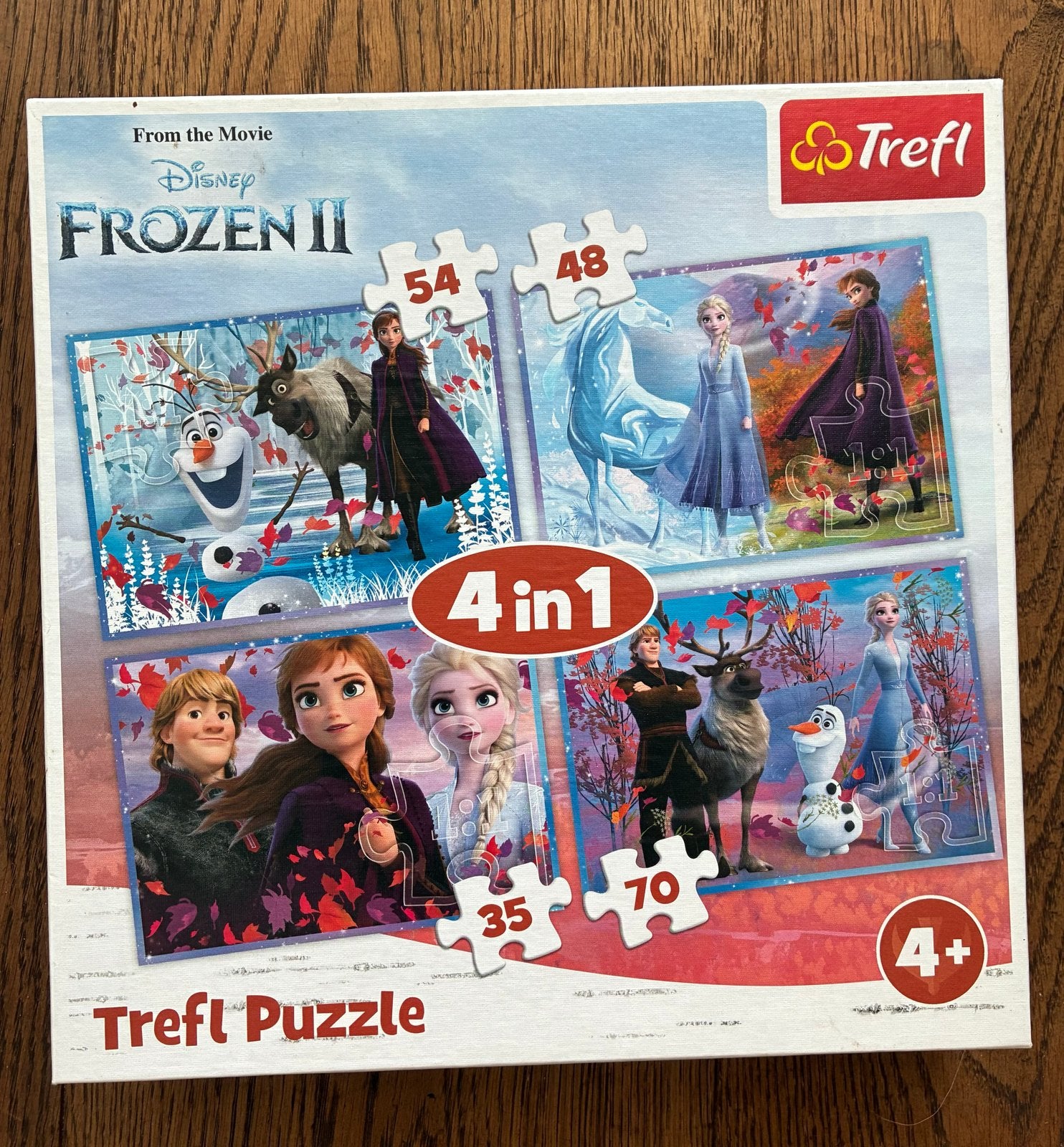 Disney Frozen II 4-in-1 puzzel set - Trefl, Ophalen of Verzenden, Meer dan 50 stukjes, Gebruikt, 4 tot 6 jaar