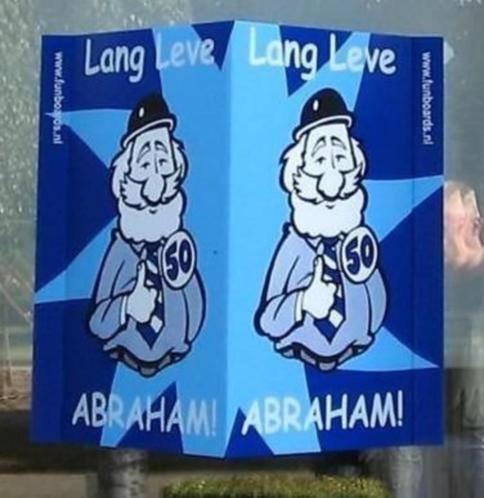 Te koop: Raambord/makelaardsbord: Abraham 50 jaar, Ophalen, Nieuw, Oranje of Koningsdag