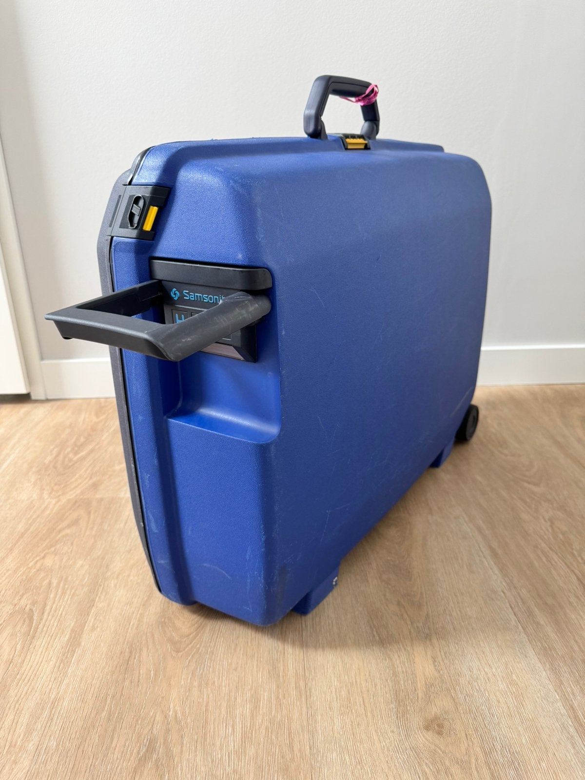 Samsonite Oyster blauw, Sieraden, Tassen en Uiterlijk, Koffers, Gebruikt, Hard kunststof, 45 tot 55 cm, Wieltjes