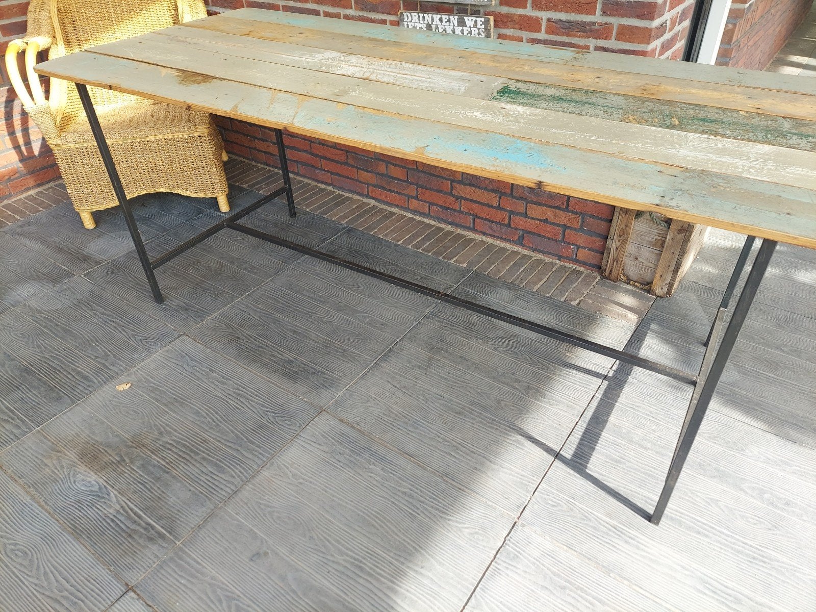 keukentafel eettafel tafel tuintafel, Ophalen, Zo goed als nieuw, Rechthoekig, Hout
