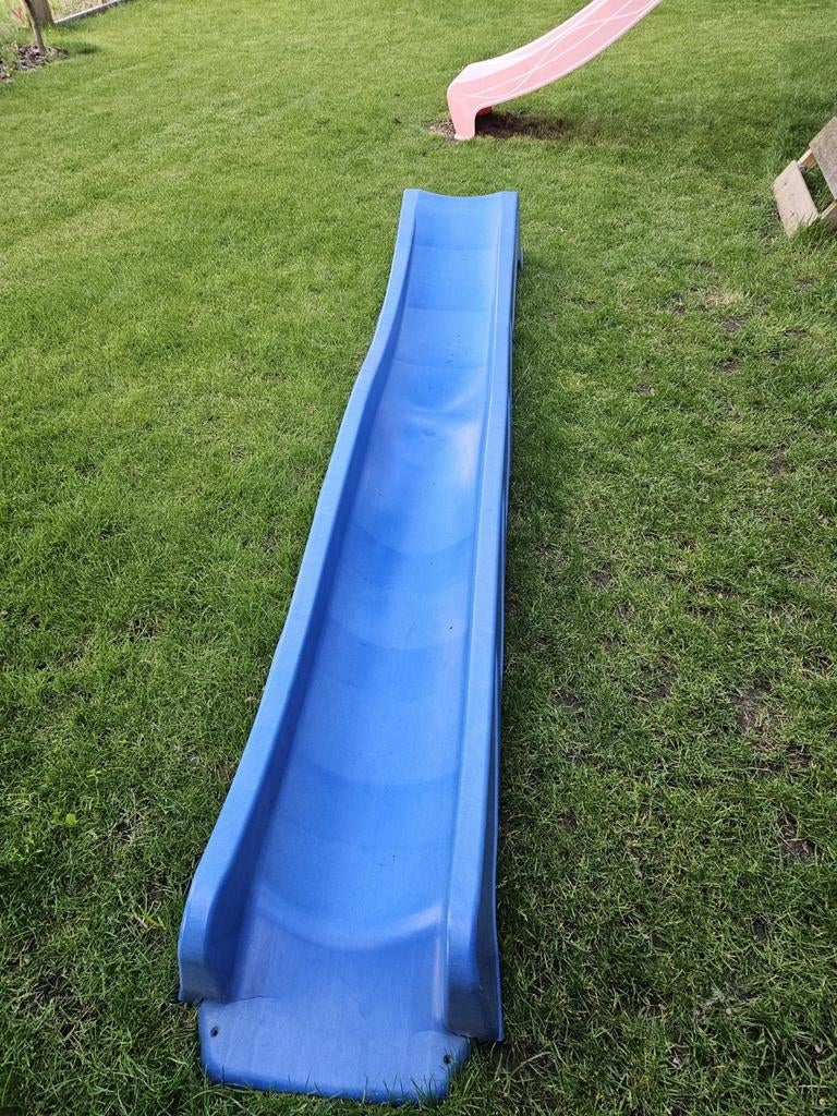 Glijbaan blauw 2.8m voor klimrek 1.5m hoog, Ophalen, Gebruikt, Glijbaan, Aanbouwonderdeel