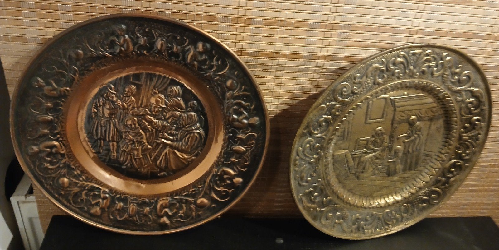 Decoratieve koperen wandborden, Antiek en Kunst, Antiek | Koper en Brons, Ophalen of Verzenden, Koper