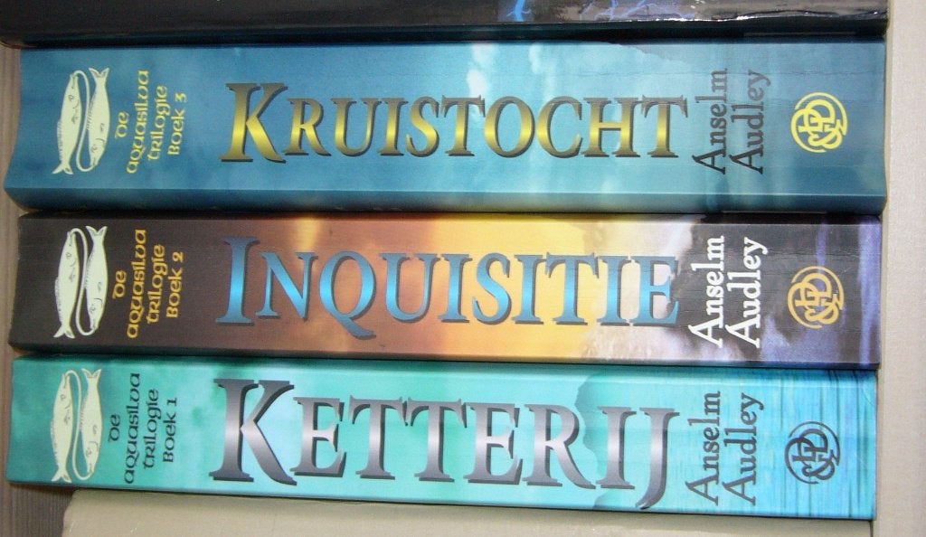 Aquasilva trilogie 1 + 2 + 3 Kruistocht Inquisitie A AUDLEY, Boeken, Ophalen of Verzenden, Zo goed als nieuw, Anselm AUDLEY