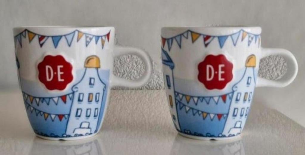 Twee Douwe Egberts senseomokjes Grachtenpandjes, Huis en Inrichting, Ophalen of Verzenden, Zo goed als nieuw, Overige stijlen