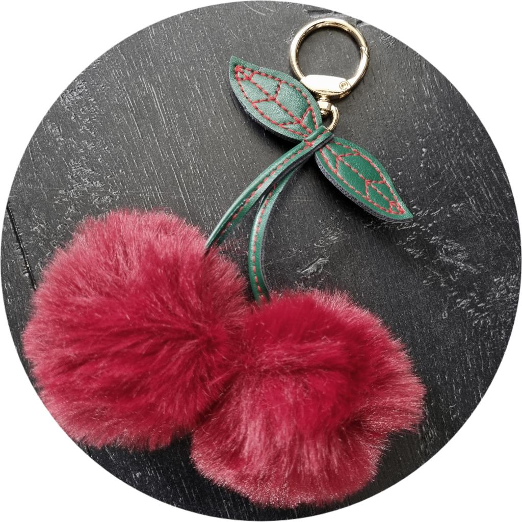 Tashanger kersen hanger pluche keychain cherry sleutelhanger, Verzenden, Nieuw