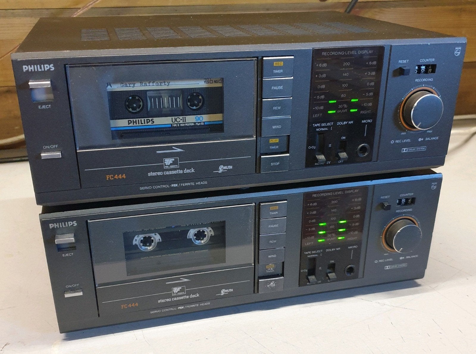 Philips cassettedeck fc-444 2 stuks met boekje, Ophalen of Verzenden