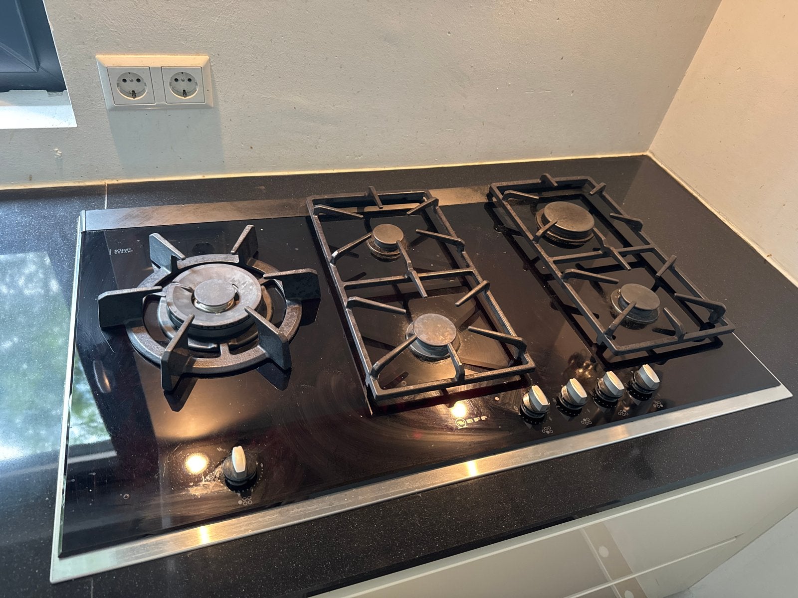 Vijfpits gasfornuis met wokpit - Gebruikt, goede staat, Ophalen, Gebruikt, Gas, 5 kookzones of meer