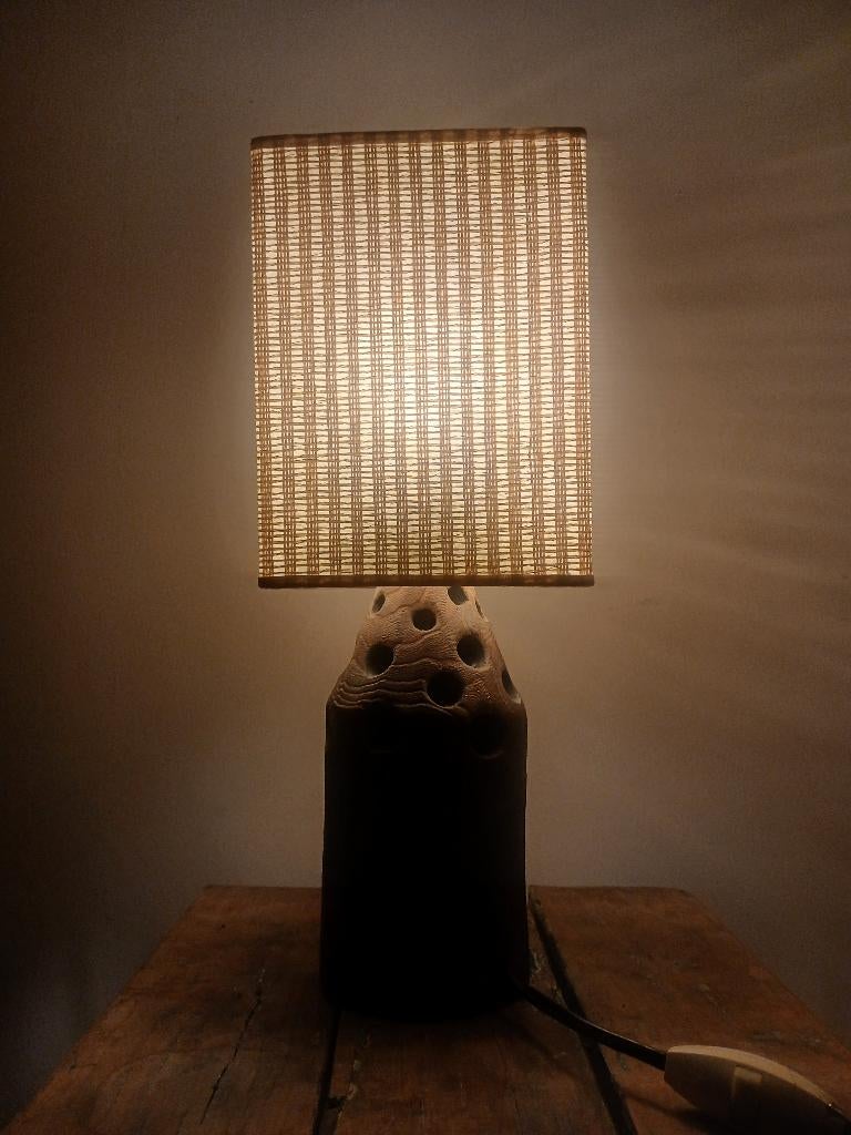 Vintage Tafellamp hout Scandinavisch, Huis en Inrichting, Ophalen of Verzenden, Zo goed als nieuw, Overige materialen, Minder dan 50 cm