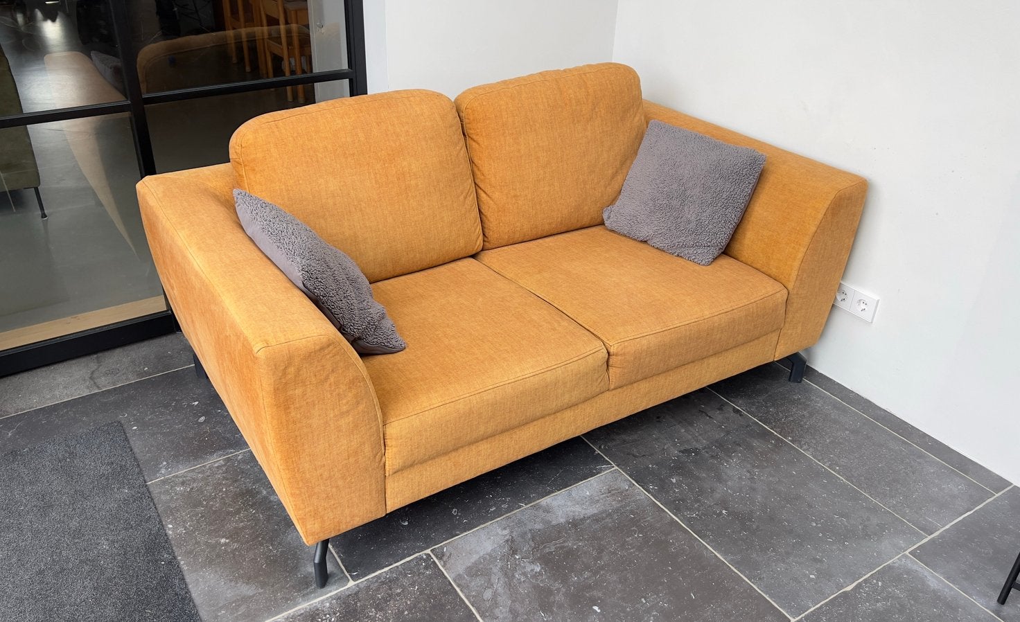 ZGAN 2-zitsbank okergeel | comfortabele zachte zit, Ophalen, 150 tot 200 cm, Tweepersoons, 75 tot 100 cm