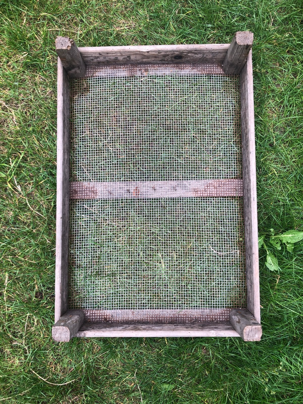 Houten zeef voor tuin of compost of moesttuin kruiden, Ophalen, Gebruikt