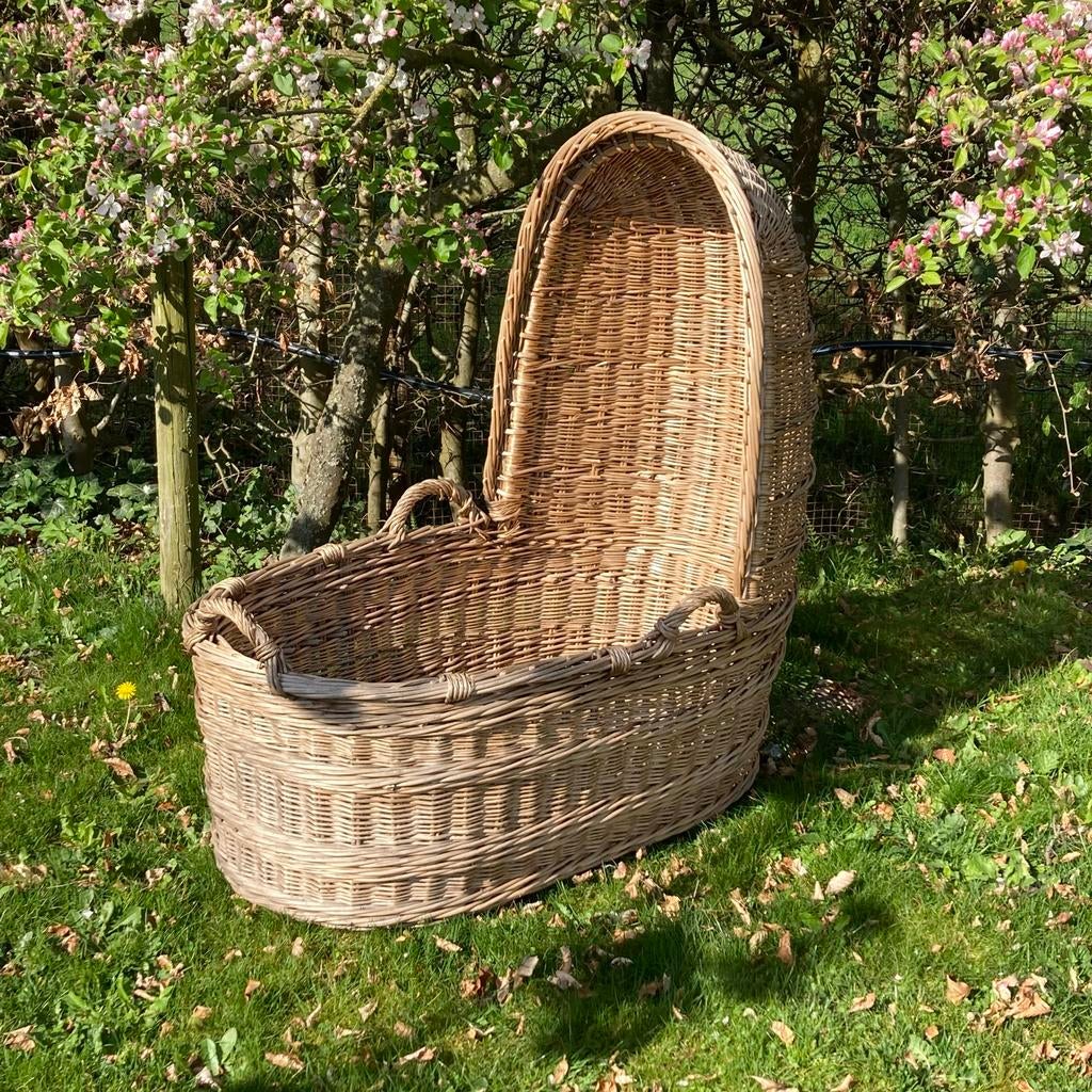 Vintage rieten wieg mand XL 112x70x120, Ophalen