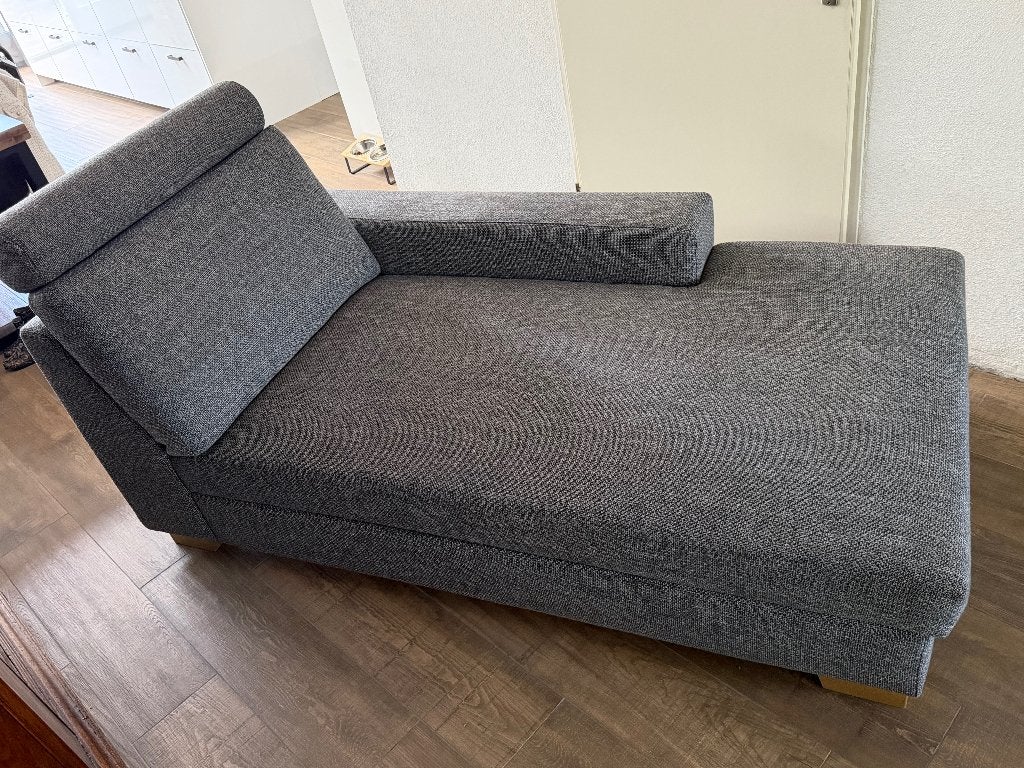 Te koop zeer mooie Sorvallen chaise lounge Lejdegrijs, Ophalen, Eenpersoons, Zo goed als nieuw, Metaal