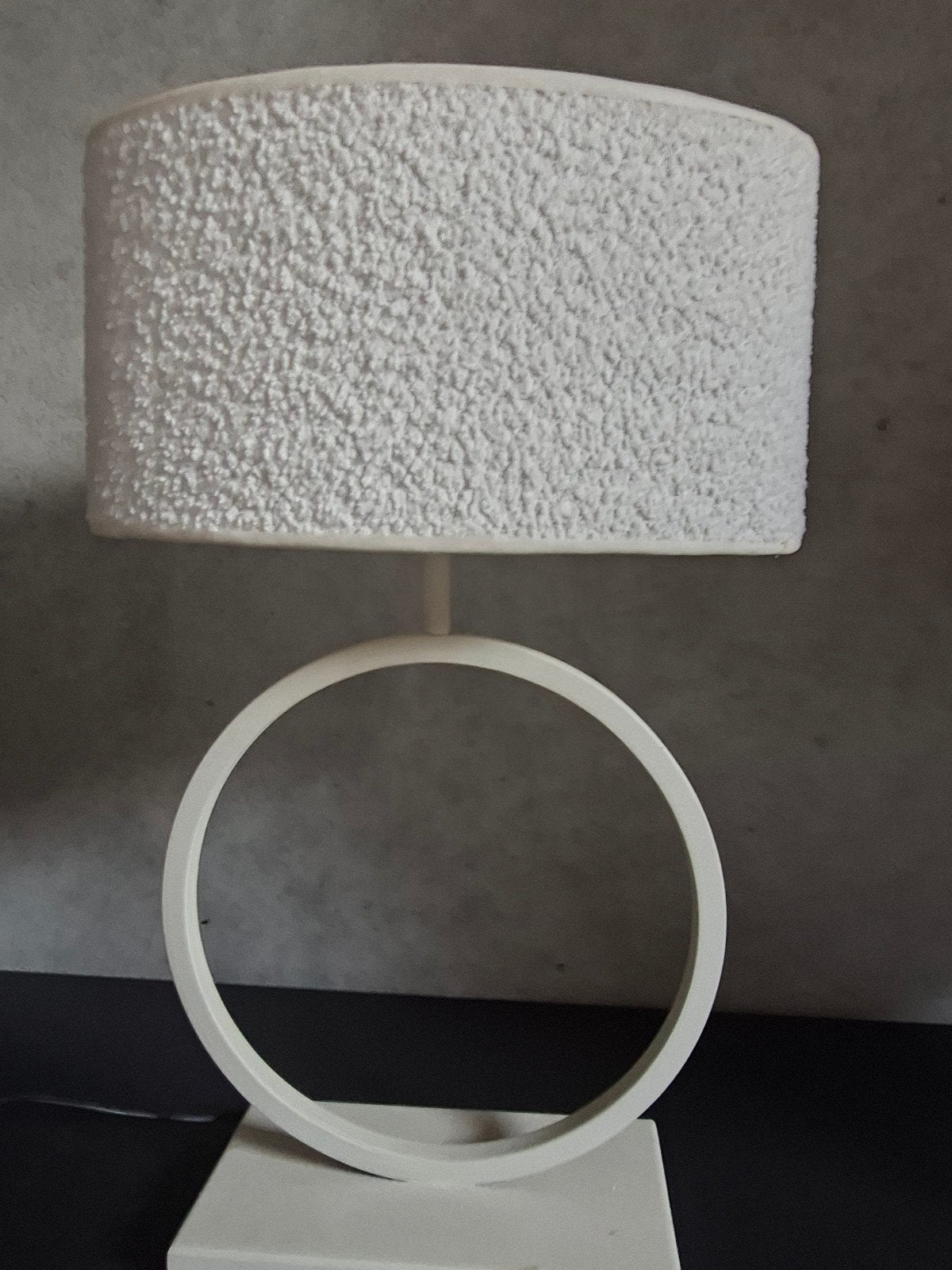 Moderne witte tafellamp met textiel kap, Ophalen, Textiel, Met kap, Wit