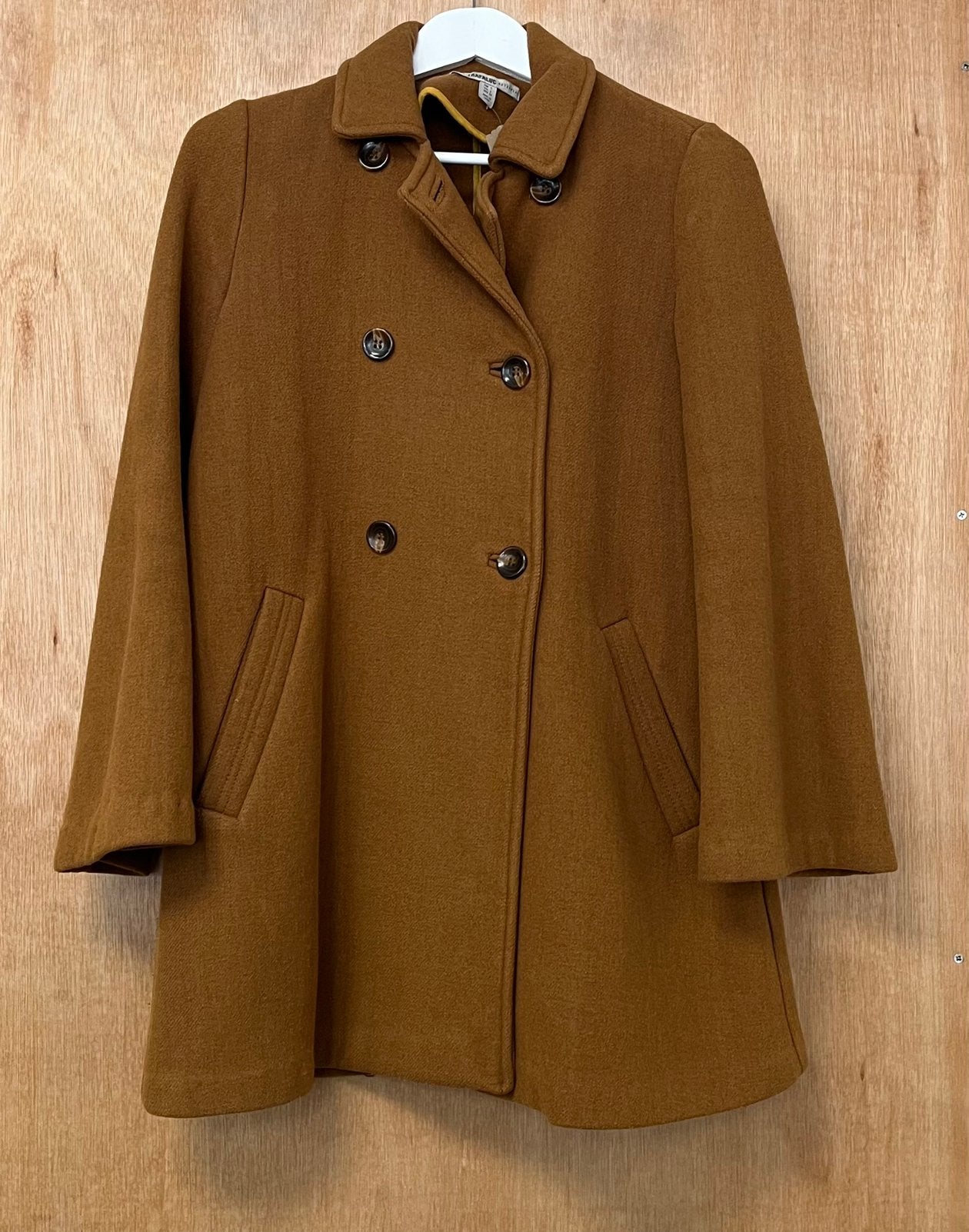 Zara mantel coat jas bruin - Maat S, Kleding | Dames, Ophalen of Verzenden, Zo goed als nieuw, Maat 36 (S), Bruin