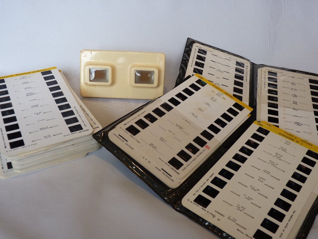 Stereoscope  Lestrade Simplex:Stereokijker 60 kaarten, 1955, Ophalen of Verzenden, 1940 tot 1960, Overige typen