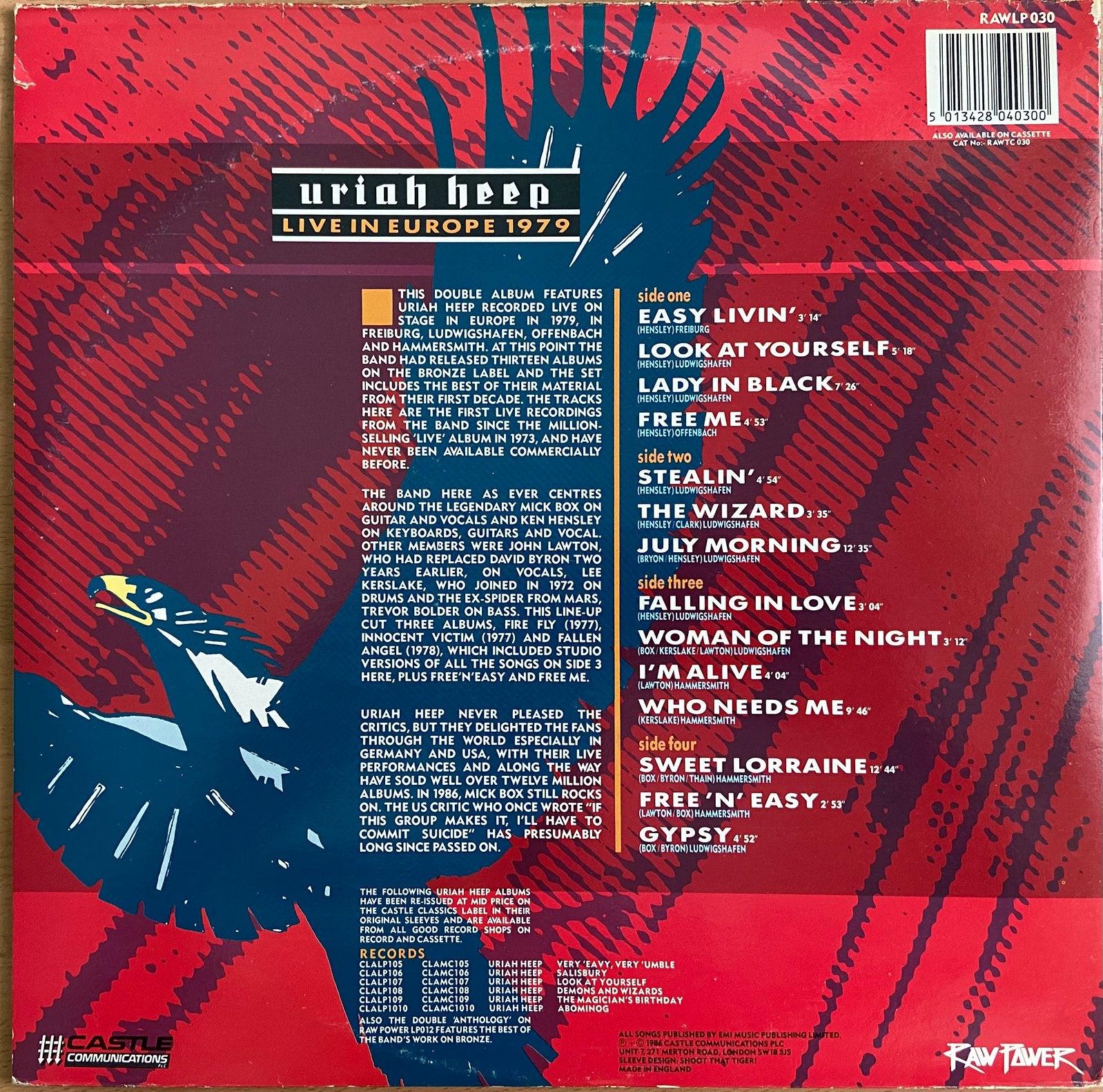 Uriah Heep - Live in Europe 1979 (2lp), Ophalen of Verzenden, Zo goed als nieuw
