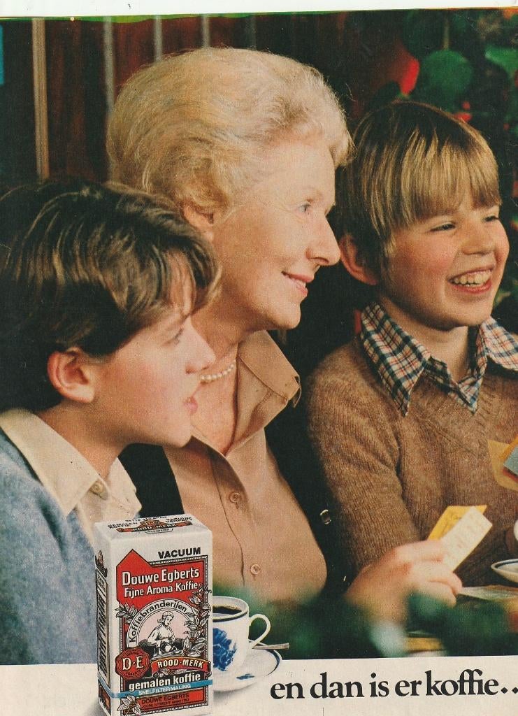 Retro reclame 1979 Douwe Egberts jongetjes spelletje, Verzamelen, Retro, Verzenden, Overige typen