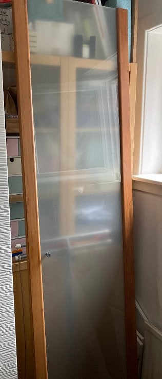 Glazen Pax deur, Huis en Inrichting, Kasten | Kledingkasten, Ophalen, 200 cm of meer, 50 tot 100 cm, Zo goed als nieuw