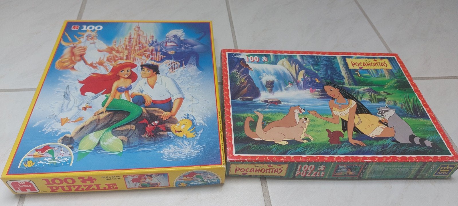 Disney puzzels 100 stukjes, pocahontas en zeemeermin, Ophalen of Verzenden