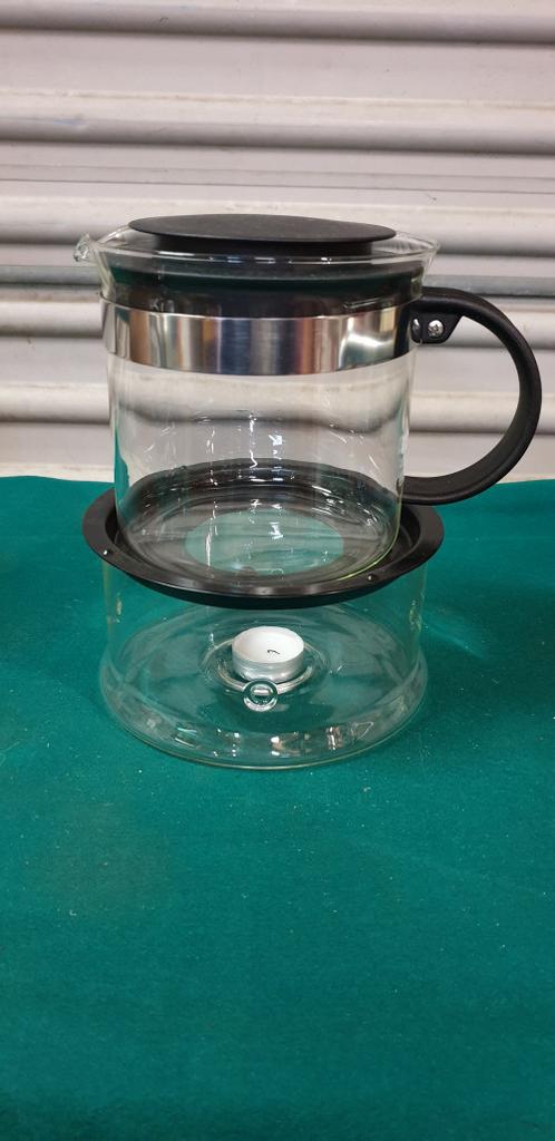 theepot met warmhouder van glas, Huis en Inrichting, Keuken | Servies, Ophalen of Verzenden, 'T Olde Gre-j, Info@toldegrej.nl