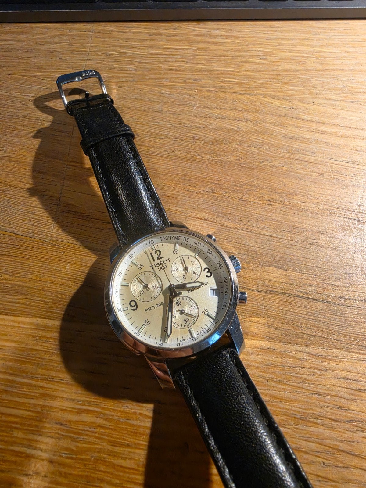 Tissot PRC 200 Chronograaf Herenhorloge, Leer, Staal, Polshorloge, Ophalen of Verzenden