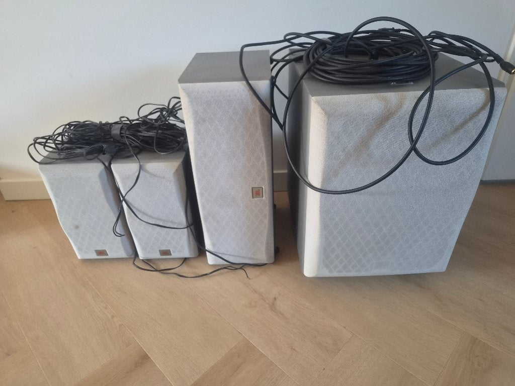 JBL-set 3.1 boekenplankset, center speaker en subwoofer, Audio, Tv en Foto, Luidsprekers, Ophalen, Gebruikt, 60 tot 120 watt, Subwoofer