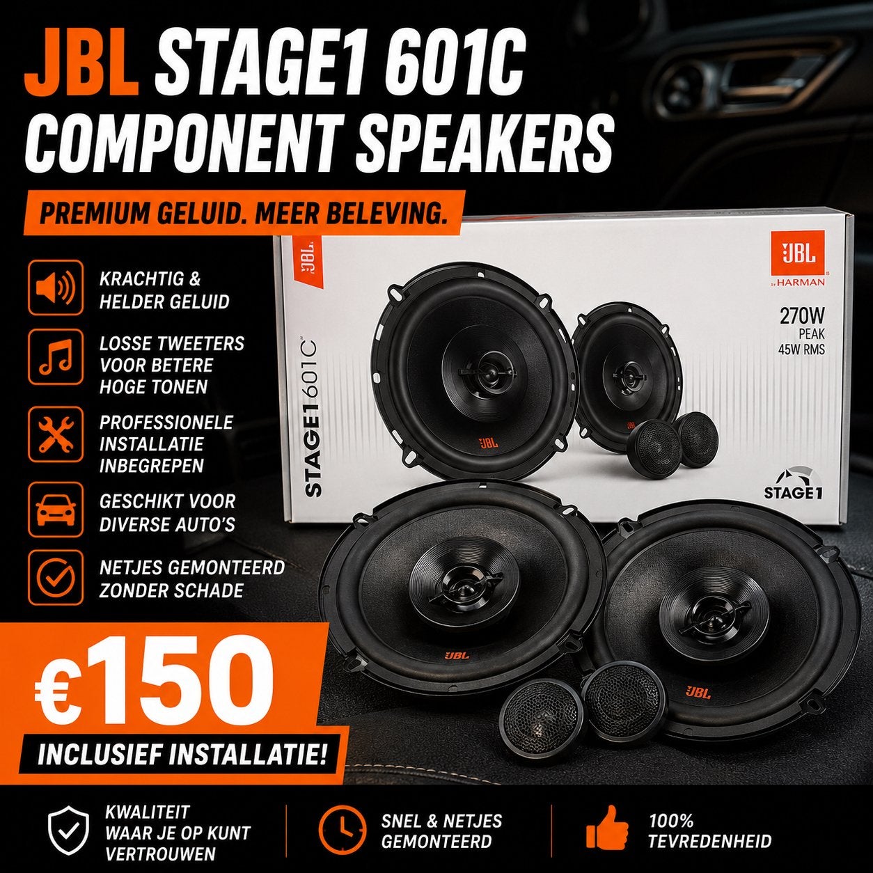 JBL Stage1 601C Component Speakers + Inbouw, Ophalen, Jbl, Jbl, Jbl