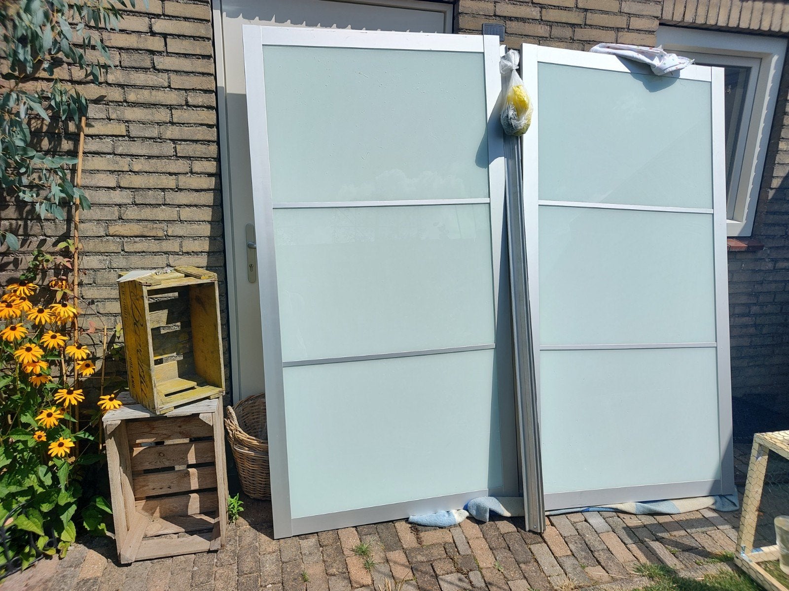Ikea pax schuifdeur melkglas, ondoorzichtig, izgst, Ophalen, Glas, 200 cm of meer