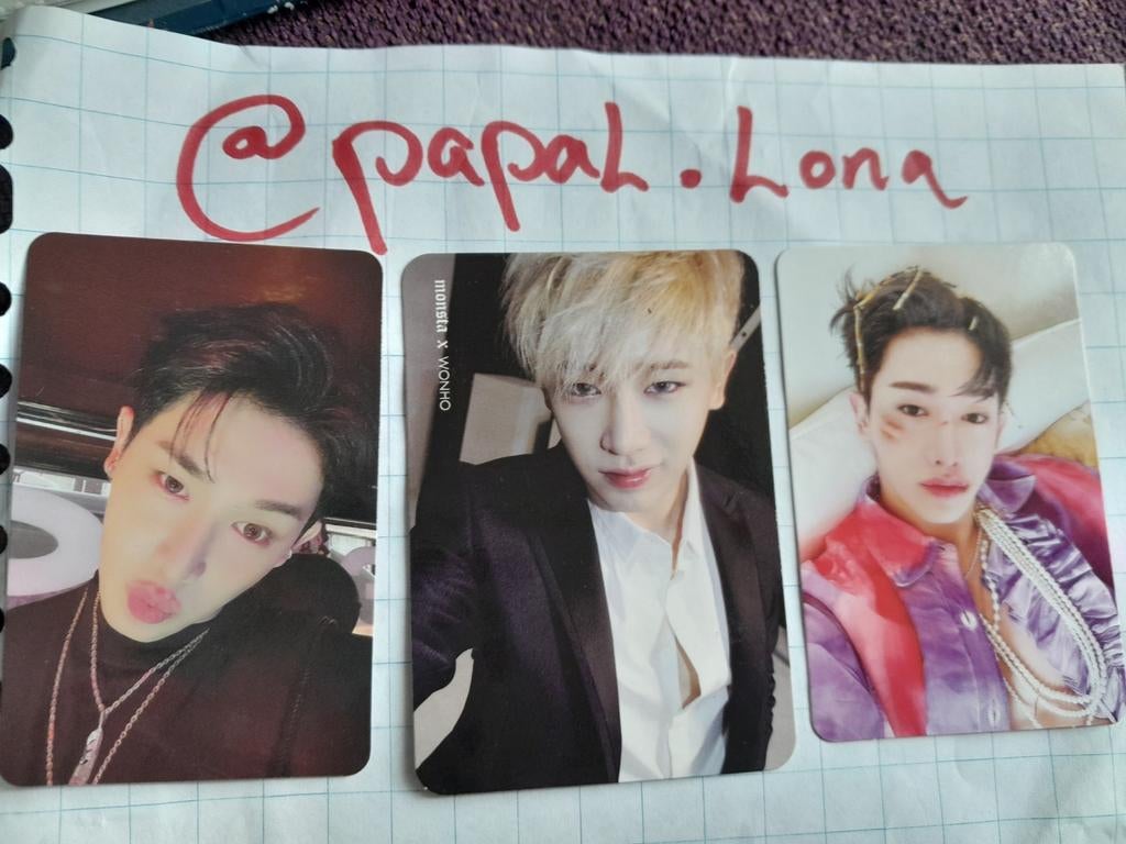 Set k-pop photocards Wonho, Ophalen of Verzenden, Zo goed als nieuw, Foto of Kaart