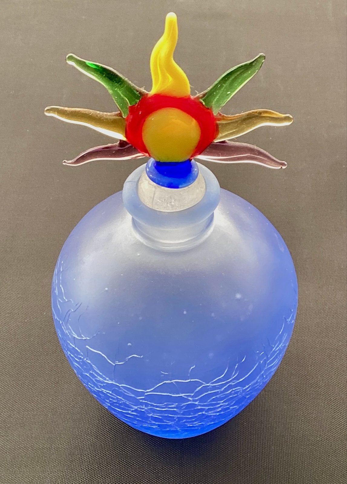 Vintage Murano Glas Parfumflesje met Bloemstop, Antiek en Kunst, Ophalen of Verzenden