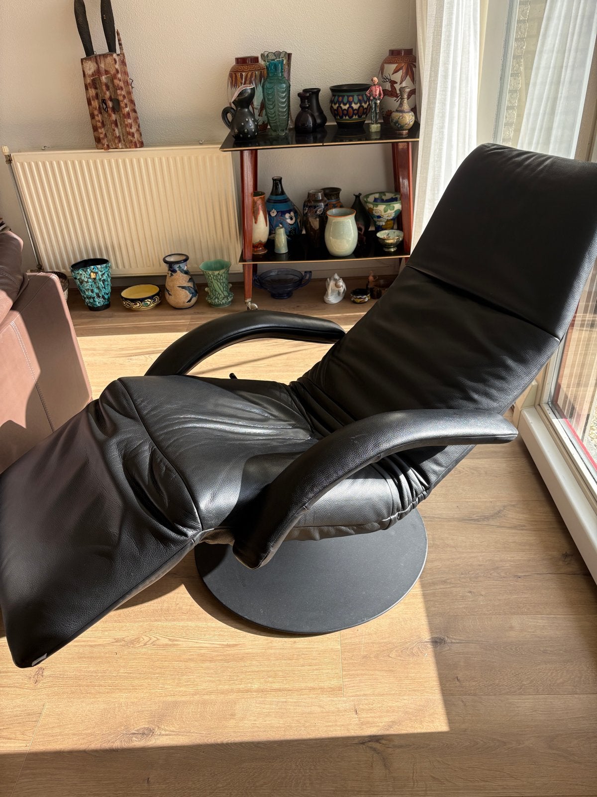 Jori Originals Leren Relaxfauteuil - Zwart, Huis en Inrichting, Ophalen, Gebruikt, Design, 50 tot 75 cm