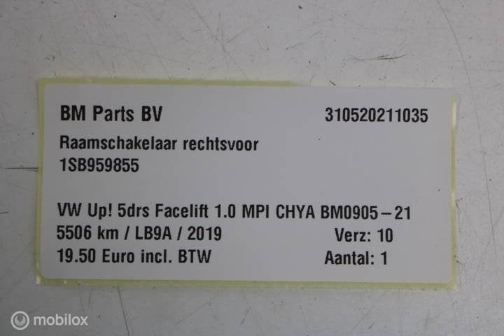 Foto 4 van Raamschakelaar rechtsvoor VW Up! 1SB959855