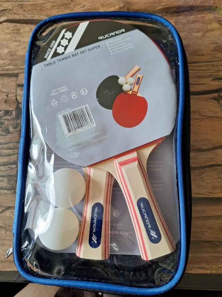 Rucanor Tafeltennis Bat Super Set - Nieuw in verpakking, Sport en Fitness, Tafeltennis, Ophalen of Verzenden, Nieuw, Net, Batje(s) of Balletje(s)